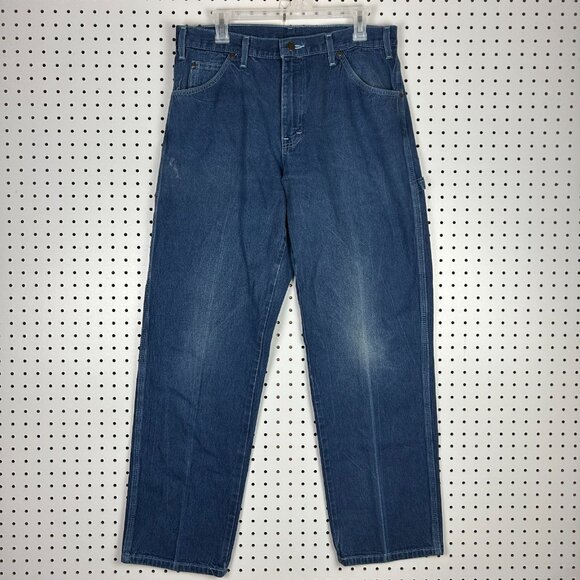 Dickies‎ Carpenter Pants Jeans Size 34x32 Work Wear Blue Hammer Y2K 90s Skate - Picture 5 of 8